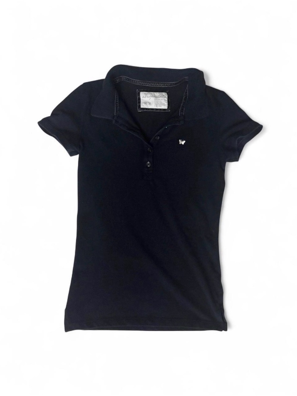 aeropostale y2k black polo shirt